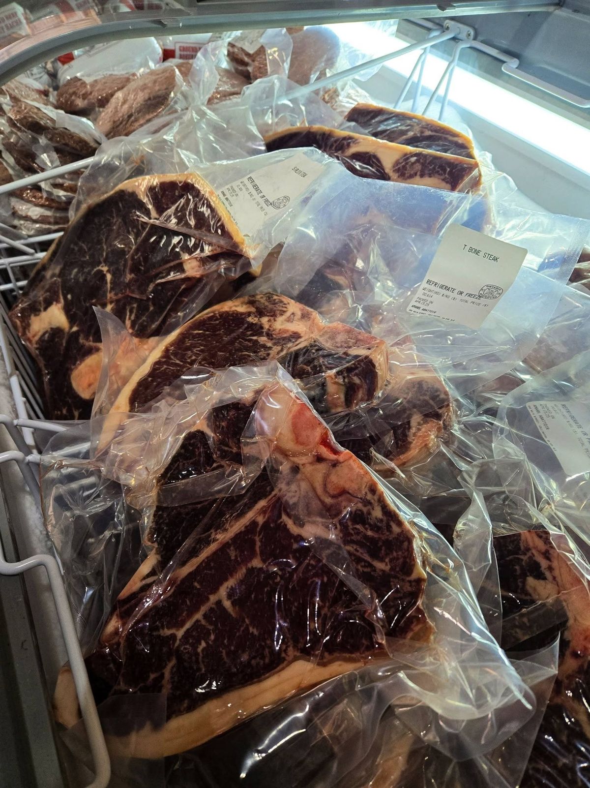 Packaged freezer-ready cuts of meat